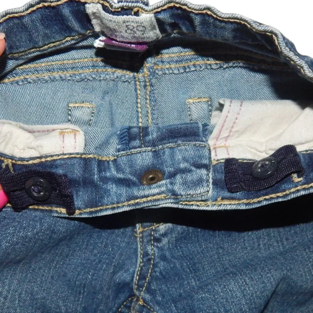 Children’s Place toddler girls 4T dark wash ruffle flare jeans adjustable waist